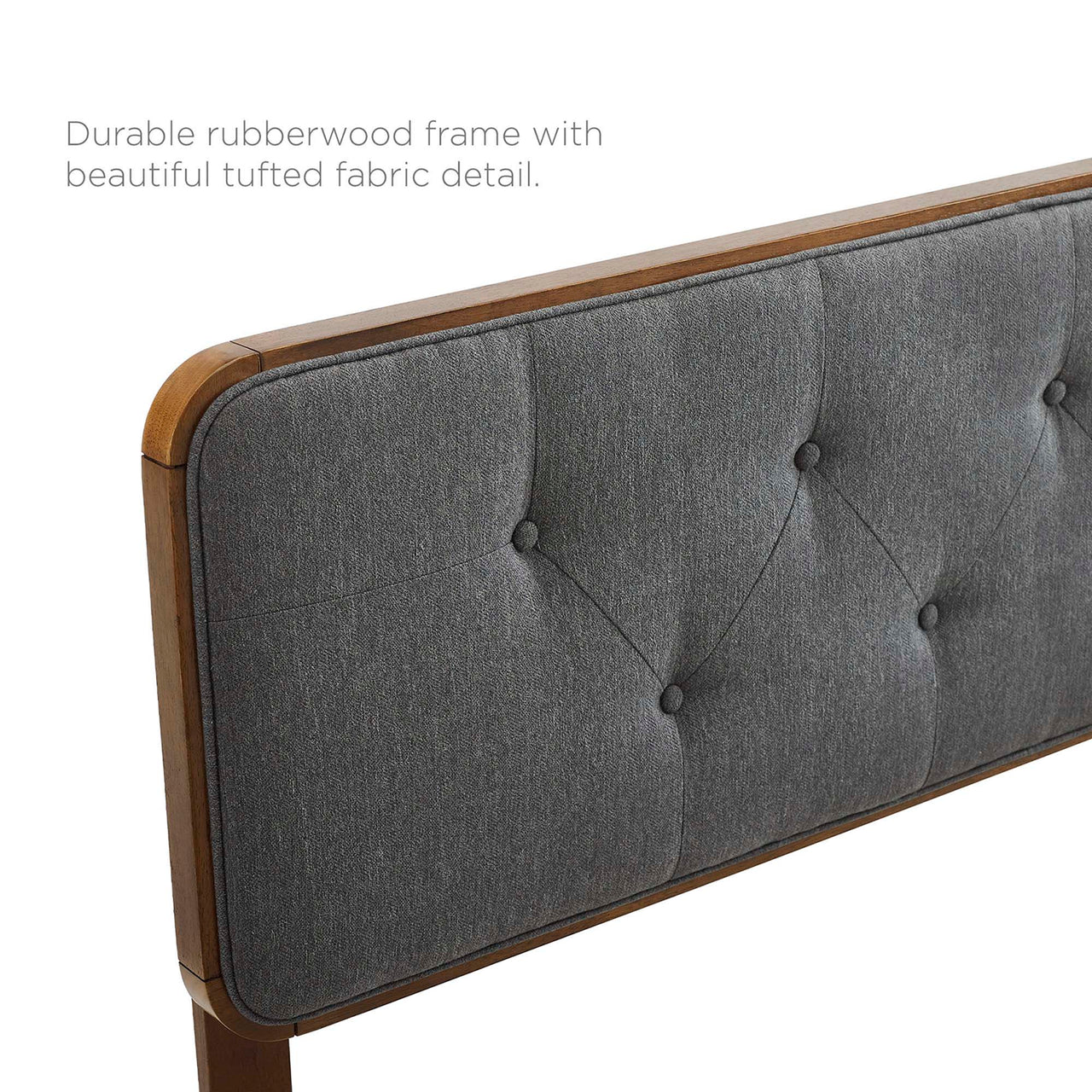 Starstruck Upholstered King Headboard, Walnut & Charcoal