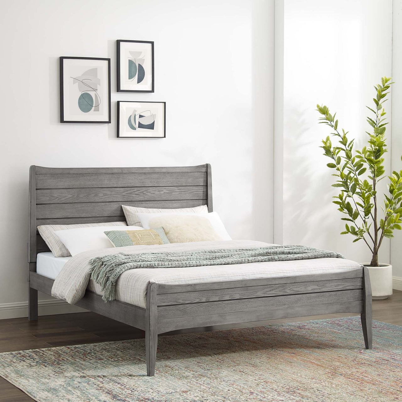 Gina King Platform Bed, Gray