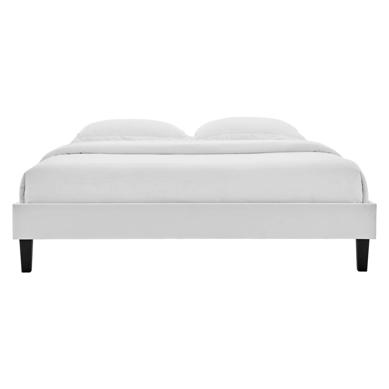 Sloane Velvet Full Platform Bed Frame, Light Gray