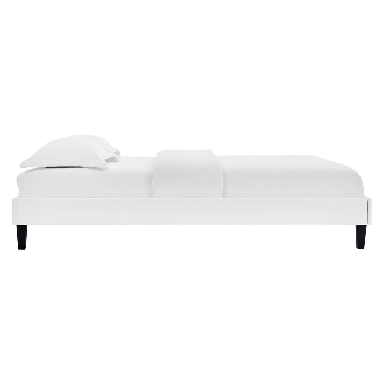 Sloane Velvet Full Platform Bed Frame, White