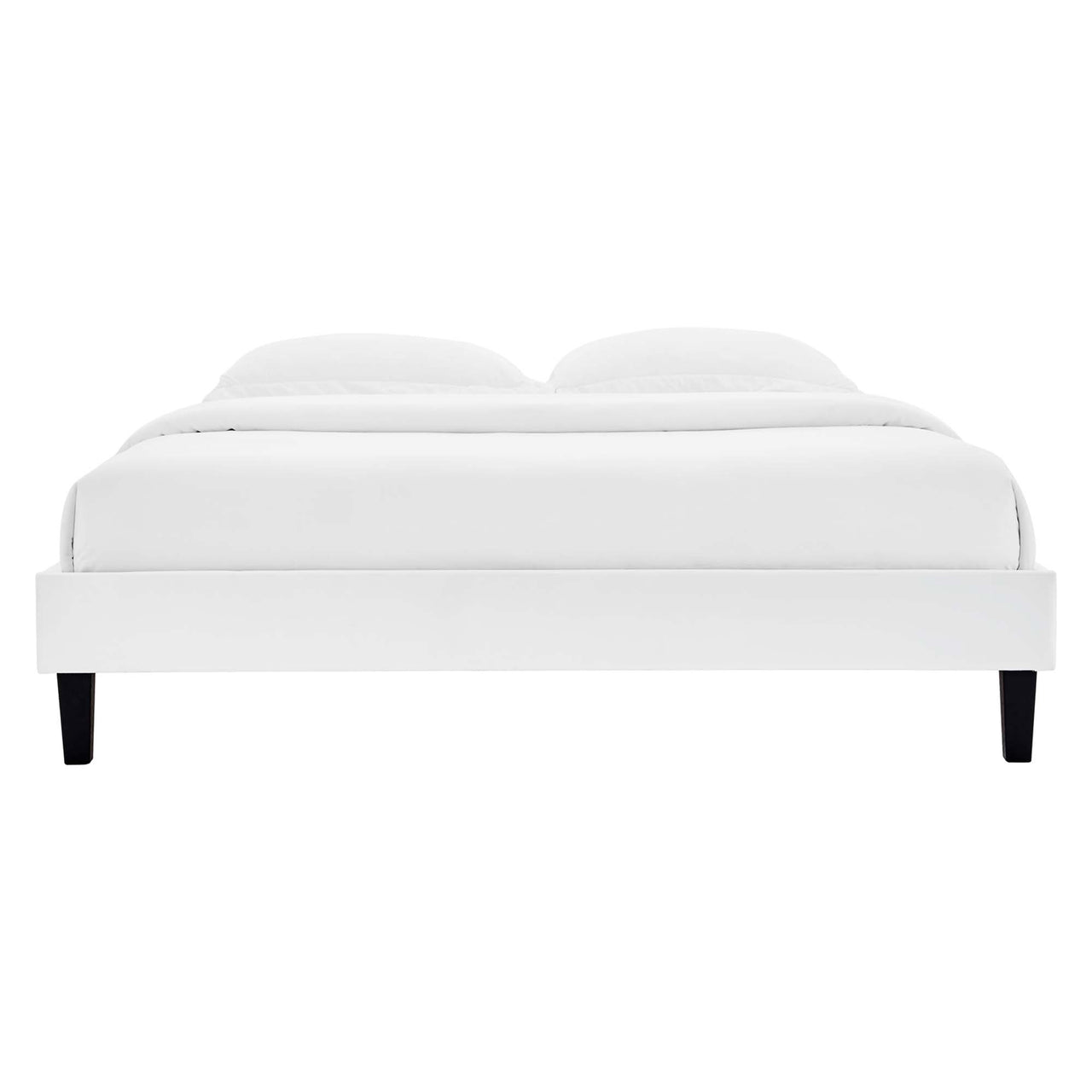 Sloane Velvet Full Platform Bed Frame, White