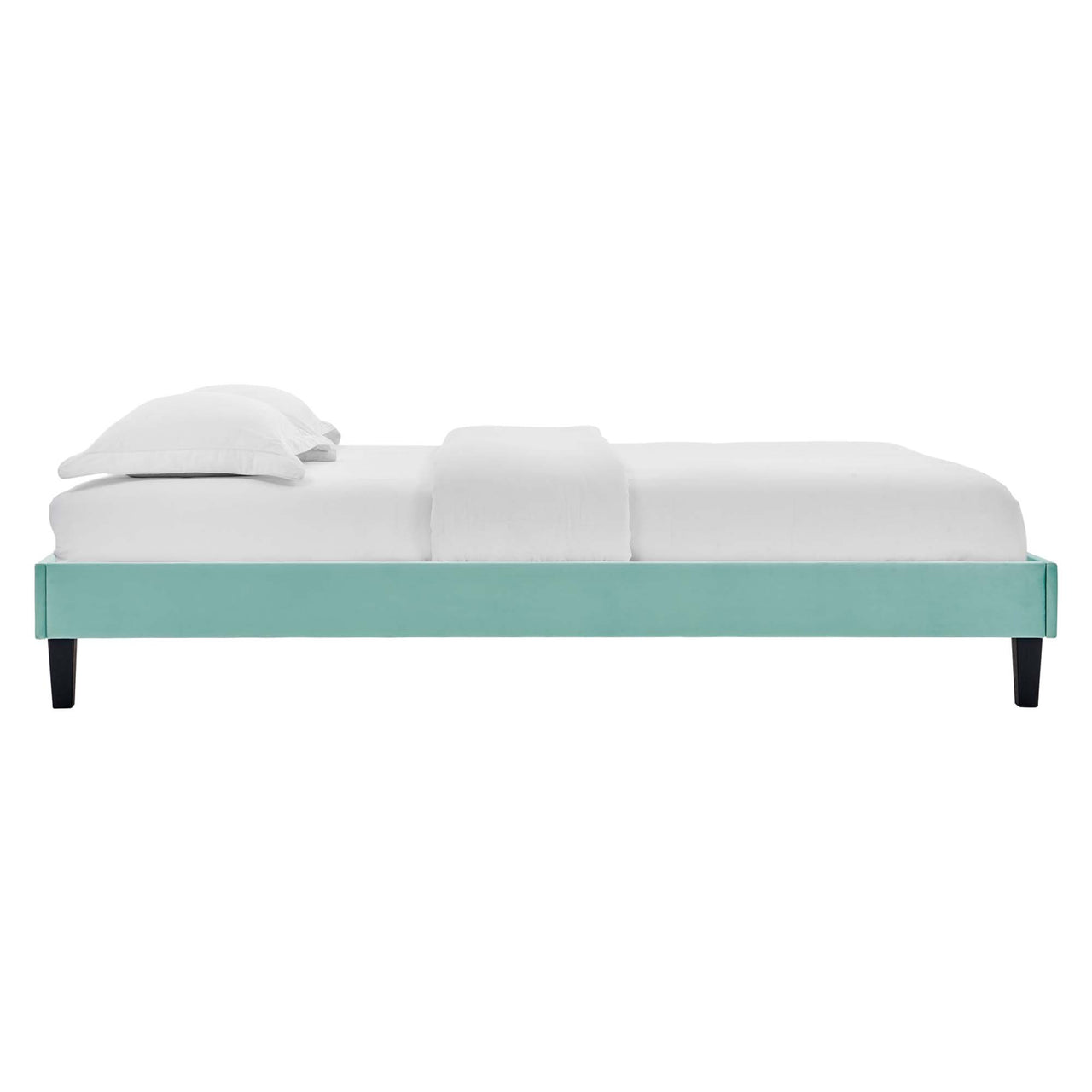 Sloane Velvet Queen Platform Bed Frame, Mint