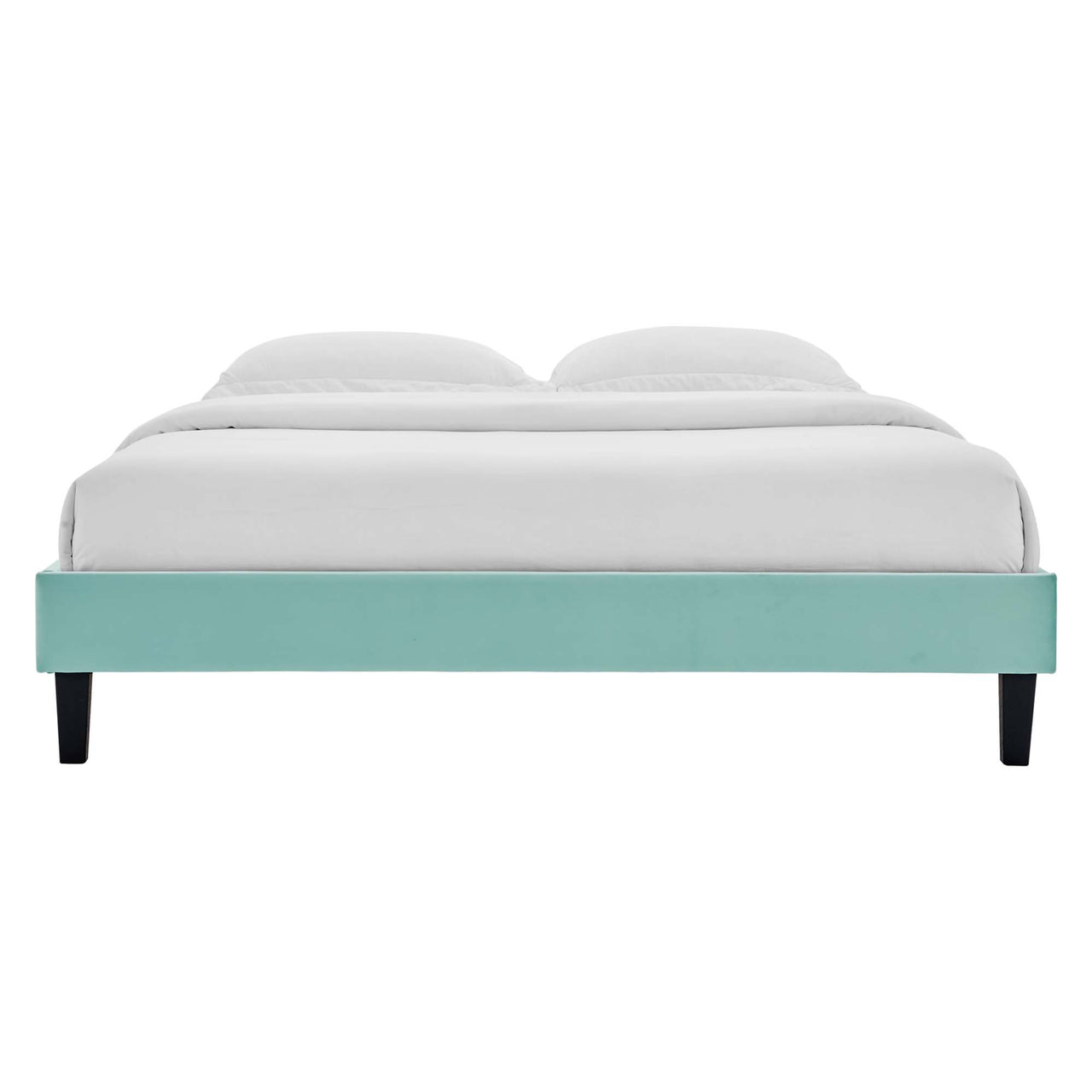 Sloane Velvet Queen Platform Bed Frame, Mint