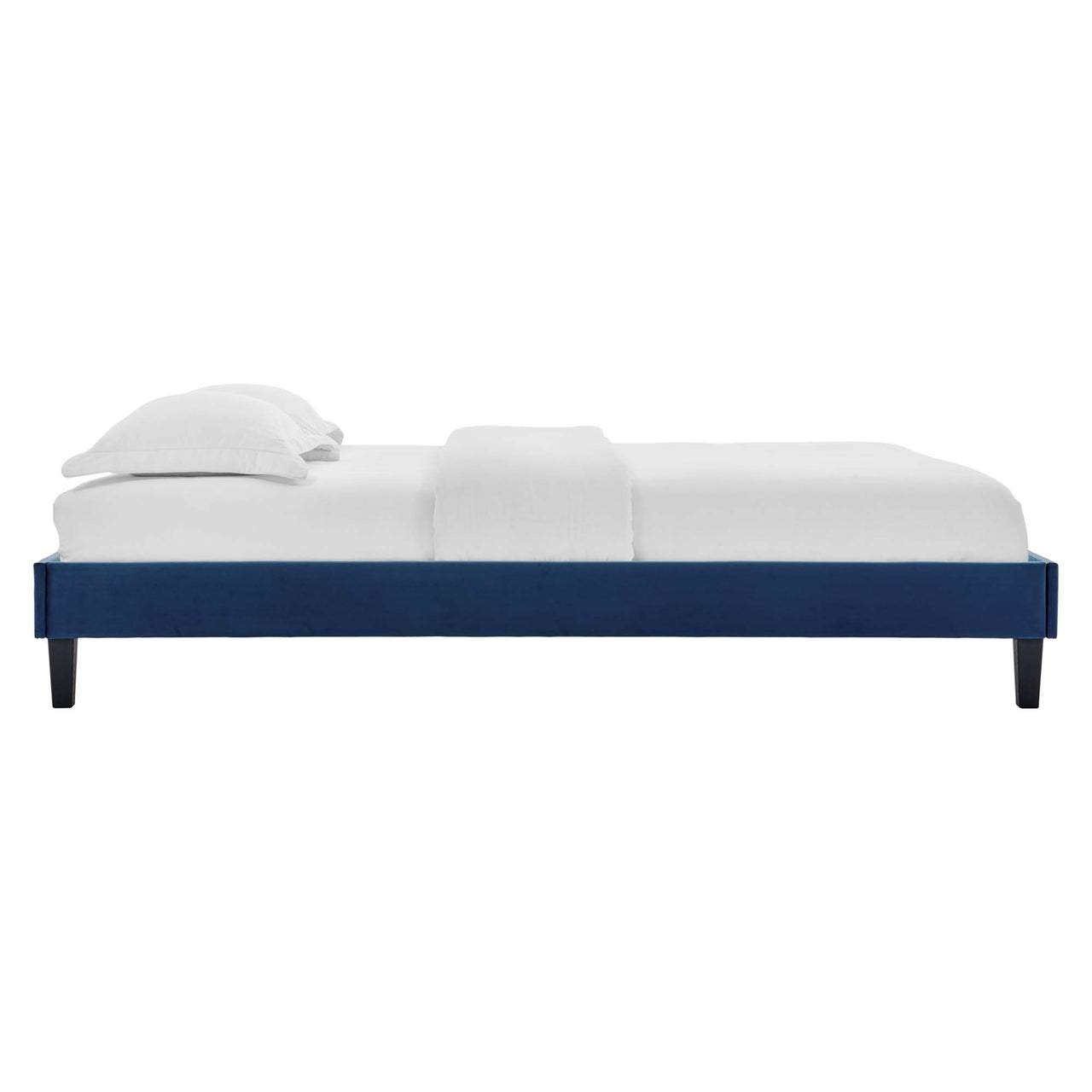 Amplitude Velvet King Platform Bed, Navy