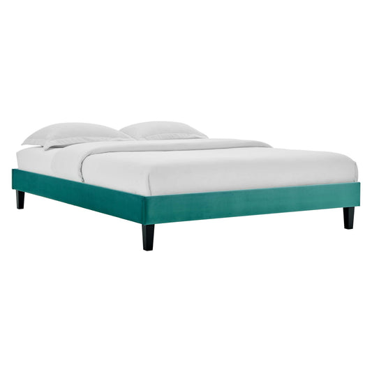 Sloane Velvet King Platform Bed Frame, Teal