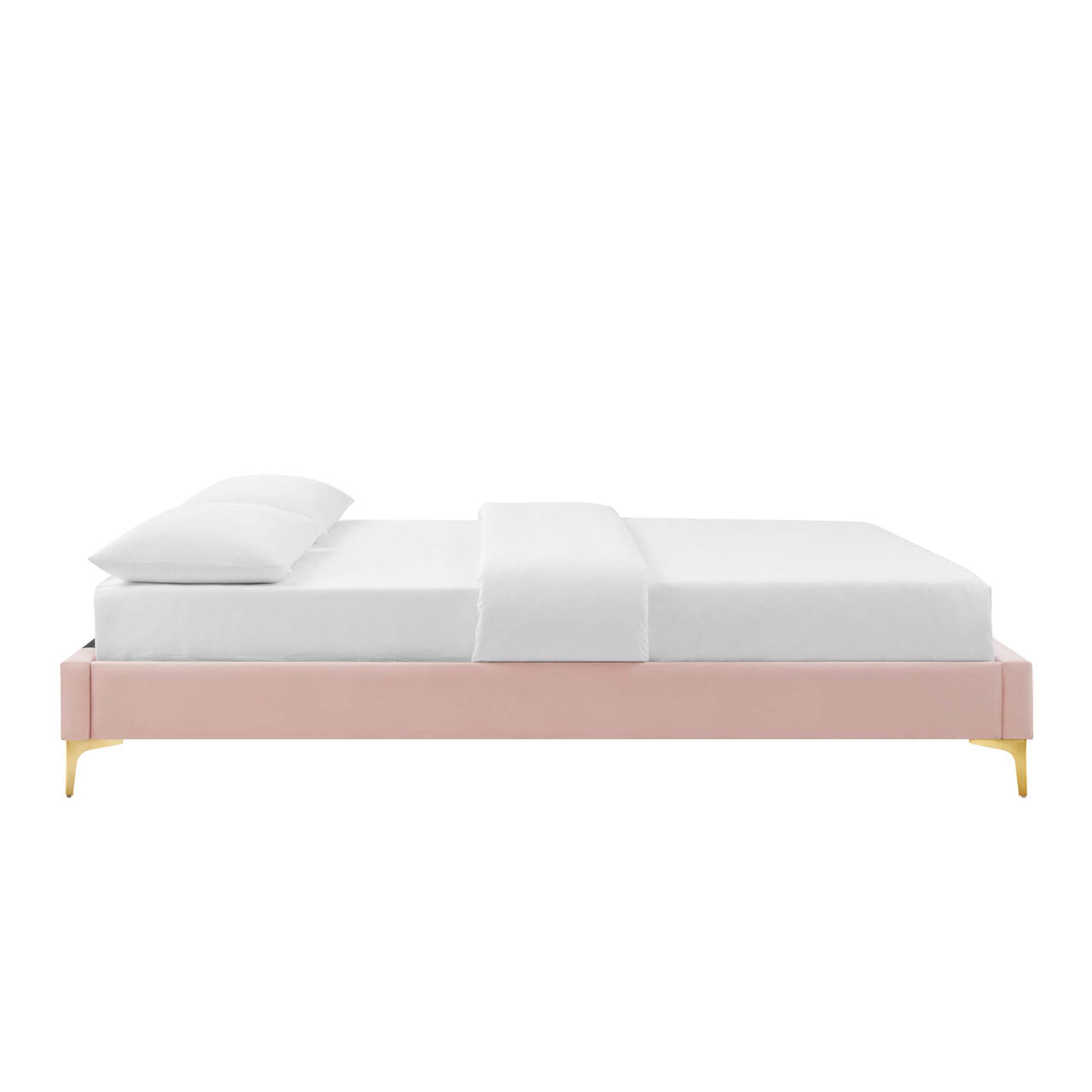 Valour Velvet Queen Bed Frame, Pink