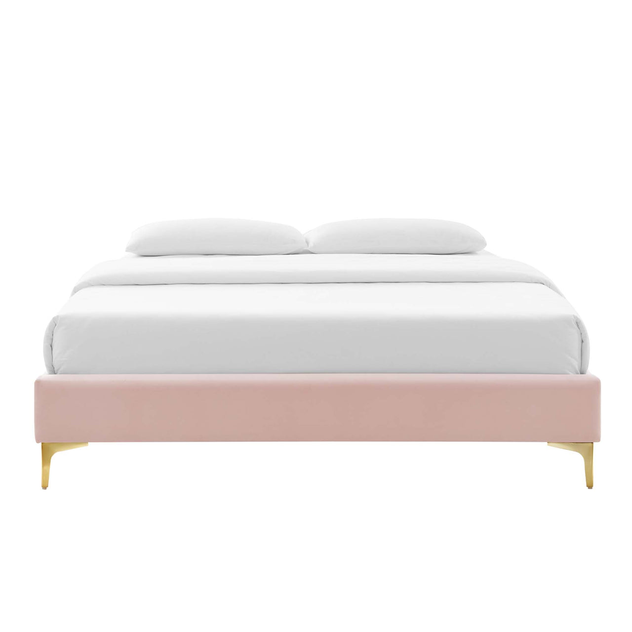 Valour Velvet Queen Bed Frame, Pink
