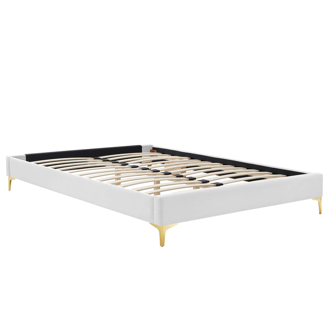 Valour Velvet Queen Bed Frame, White