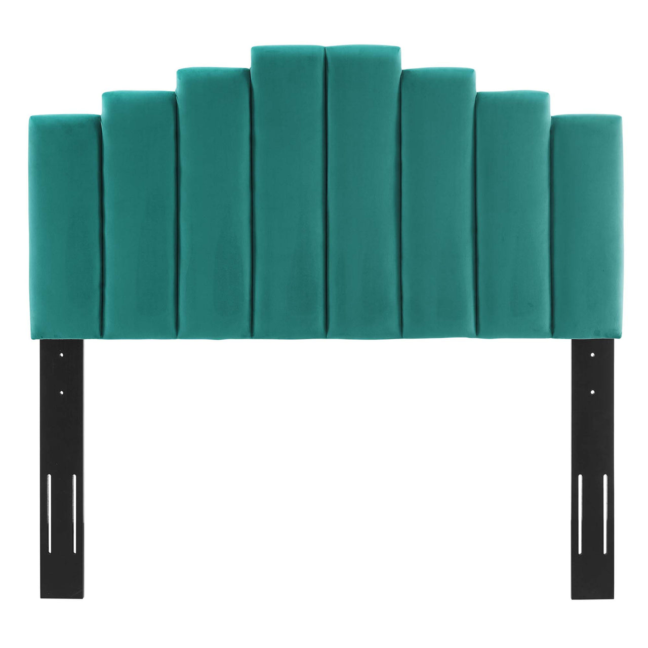 Vellara Upholstered Velvet Twin Headboard, Teal
