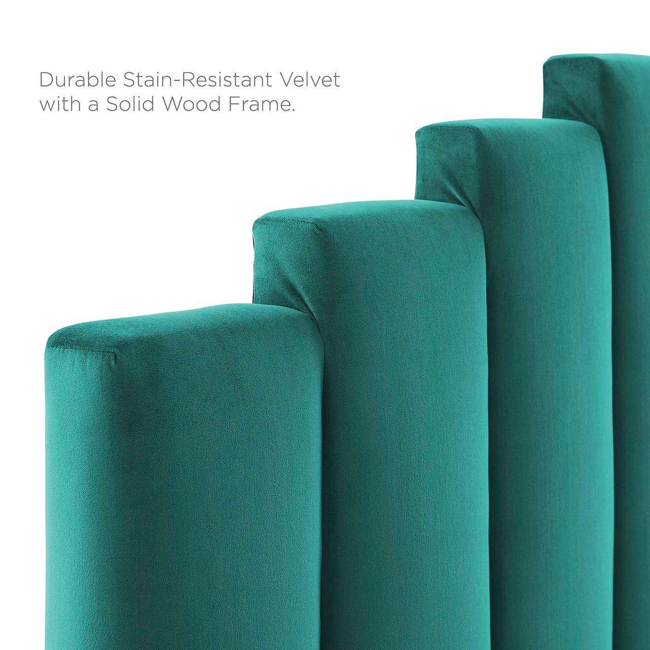Vellara Upholstered Velvet King | California King Headboard, Teal