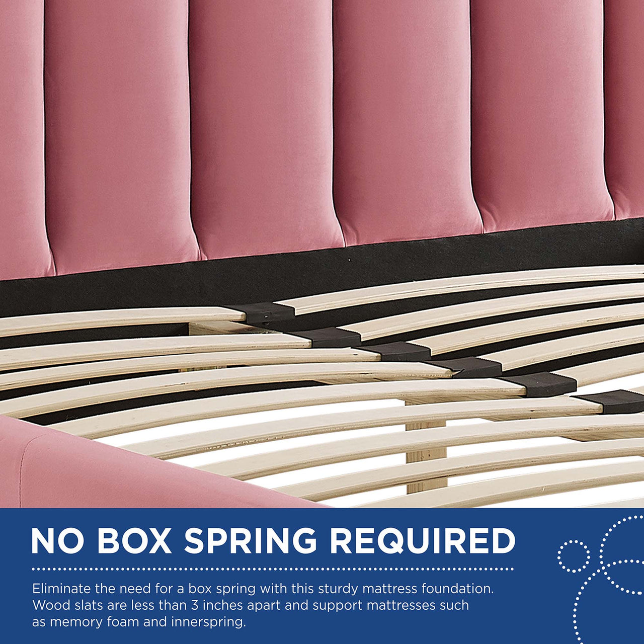 Ascension Upholstered Velvet Queen Platform Bed, Dusty Rose