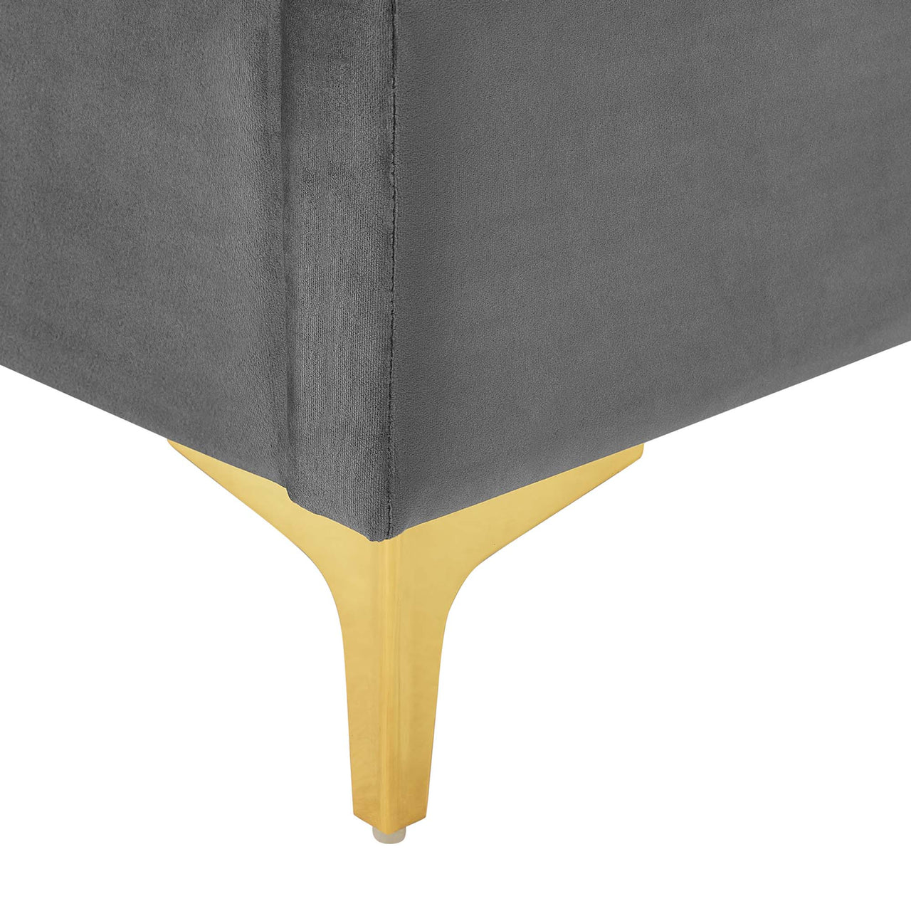 Ascension Upholstered Velvet Queen Platform Bed, Gray