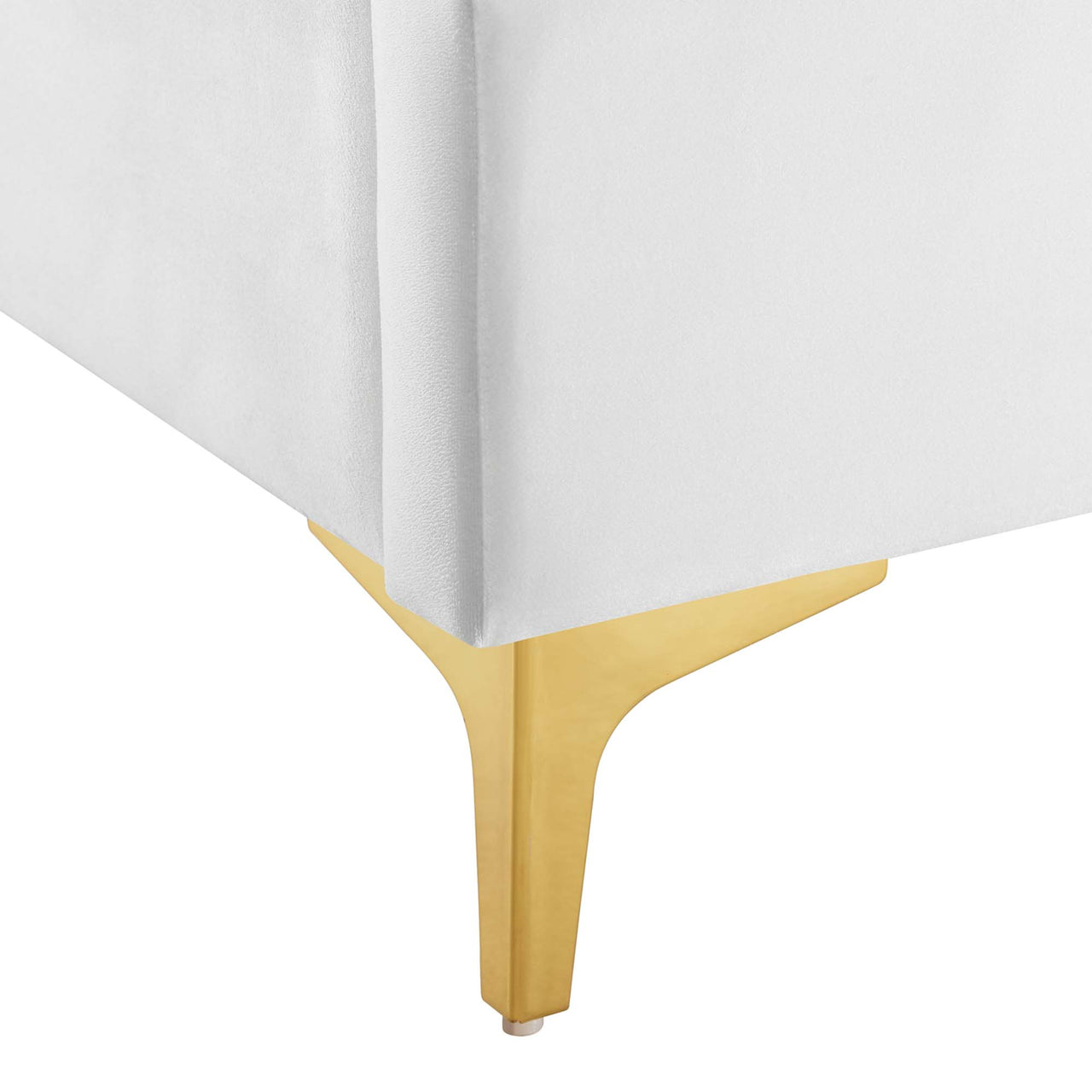 Ascension Upholstered Velvet Queen Platform Bed, White