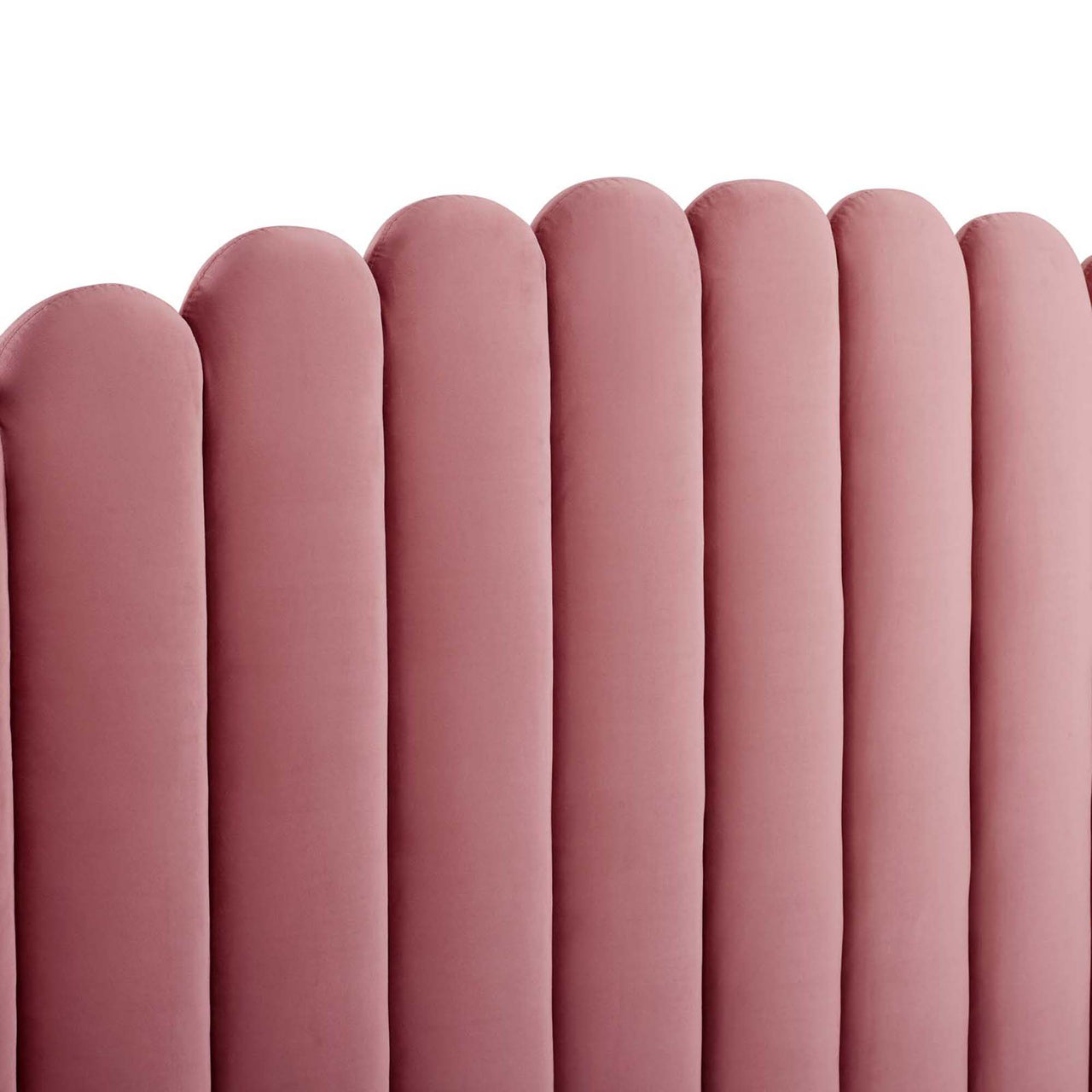 Peacock Upholstered Velvet Bed, Dusty Rose