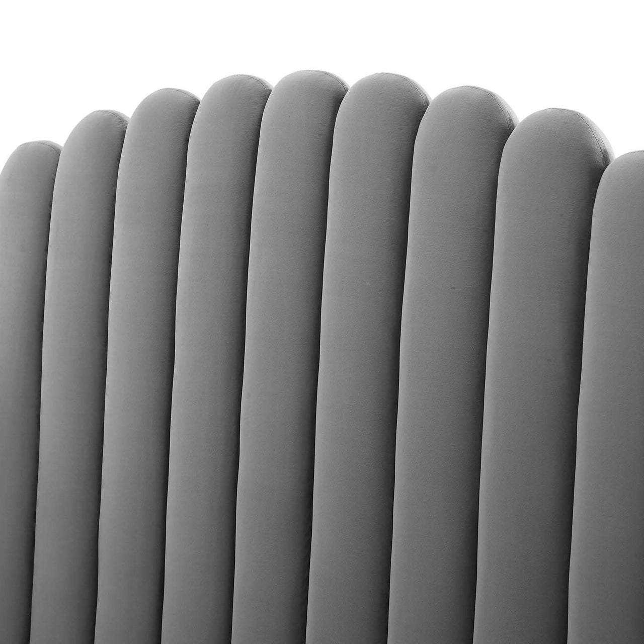 Peacock Upholstered Velvet Bed, Gray