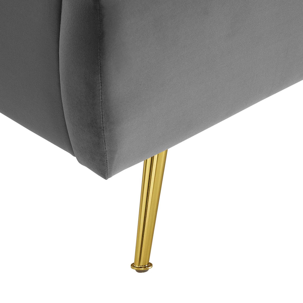 Peacock Upholstered Velvet Bed, Gray