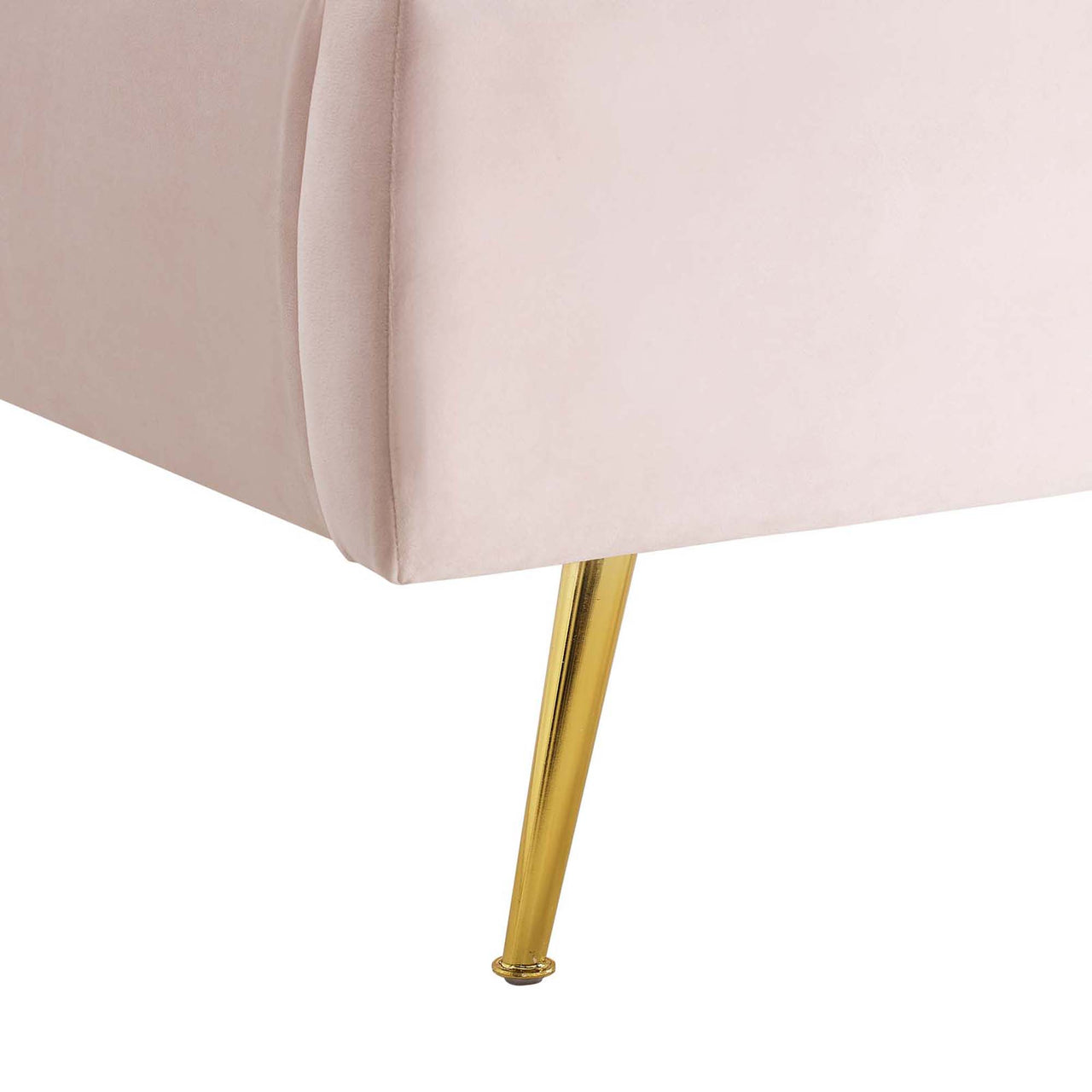 Peacock Upholstered Velvet Bed, Pink