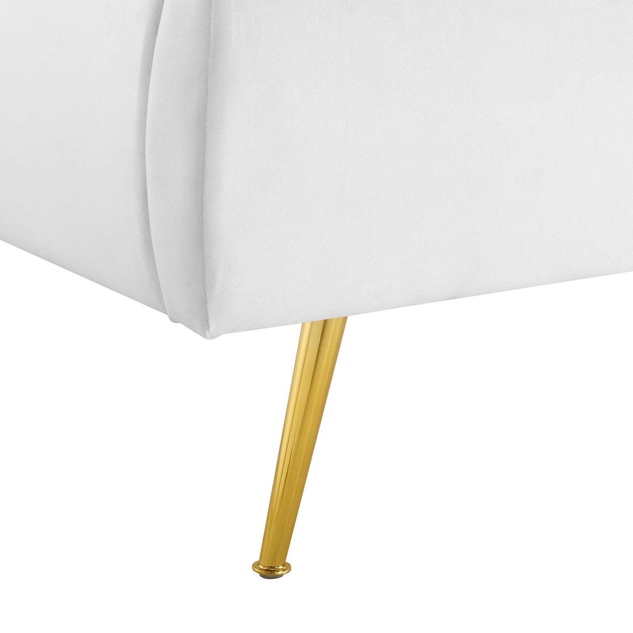 Peacock Upholstered Velvet Bed, White