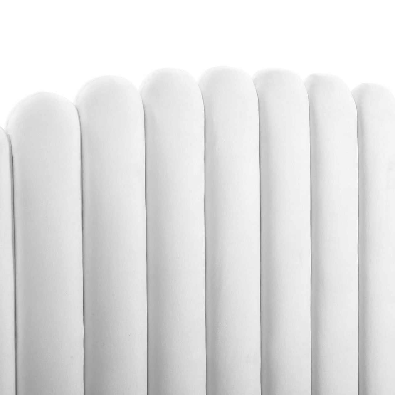 Peacock Upholstered Velvet Bed, White