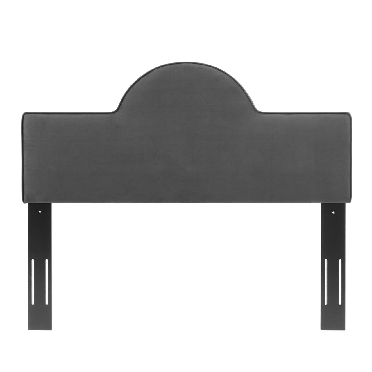 Solene Upholstered Velvet Twin Headboard, Charcoal