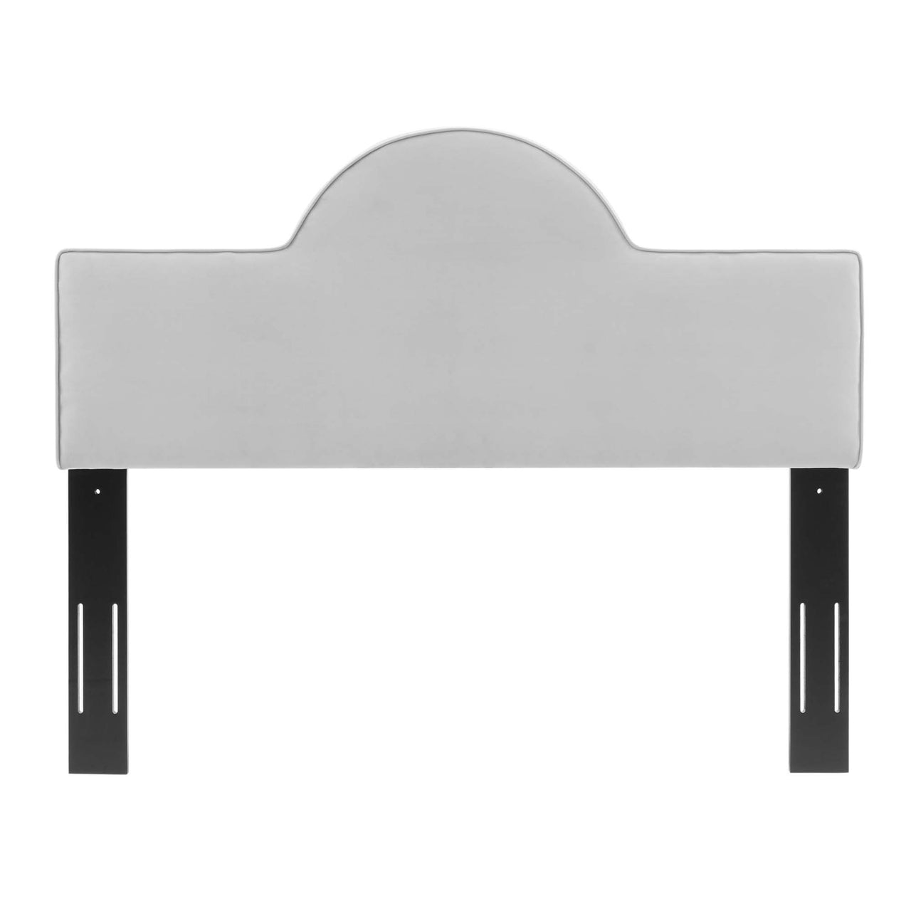 Solene Upholstered Velvet Twin Headboard, Light Gray