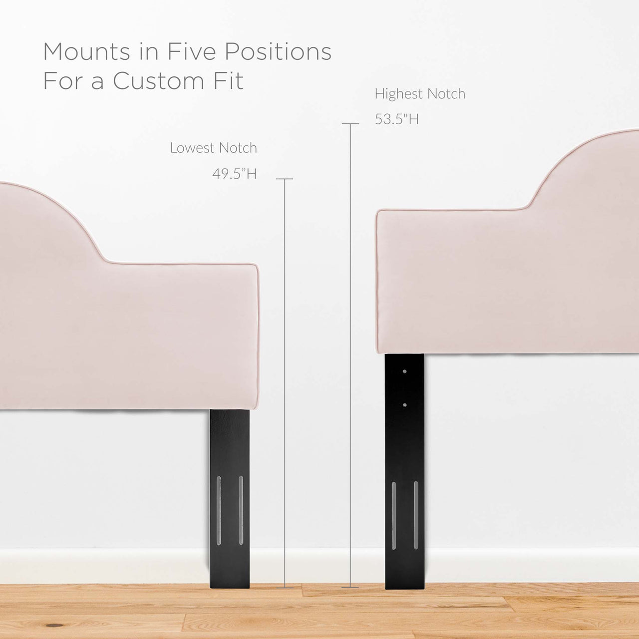 Solene Upholstered Velvet King | California King Headboard, Pink