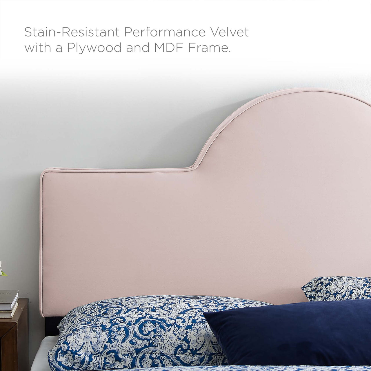 Solene Upholstered Velvet King | California King Headboard, Pink