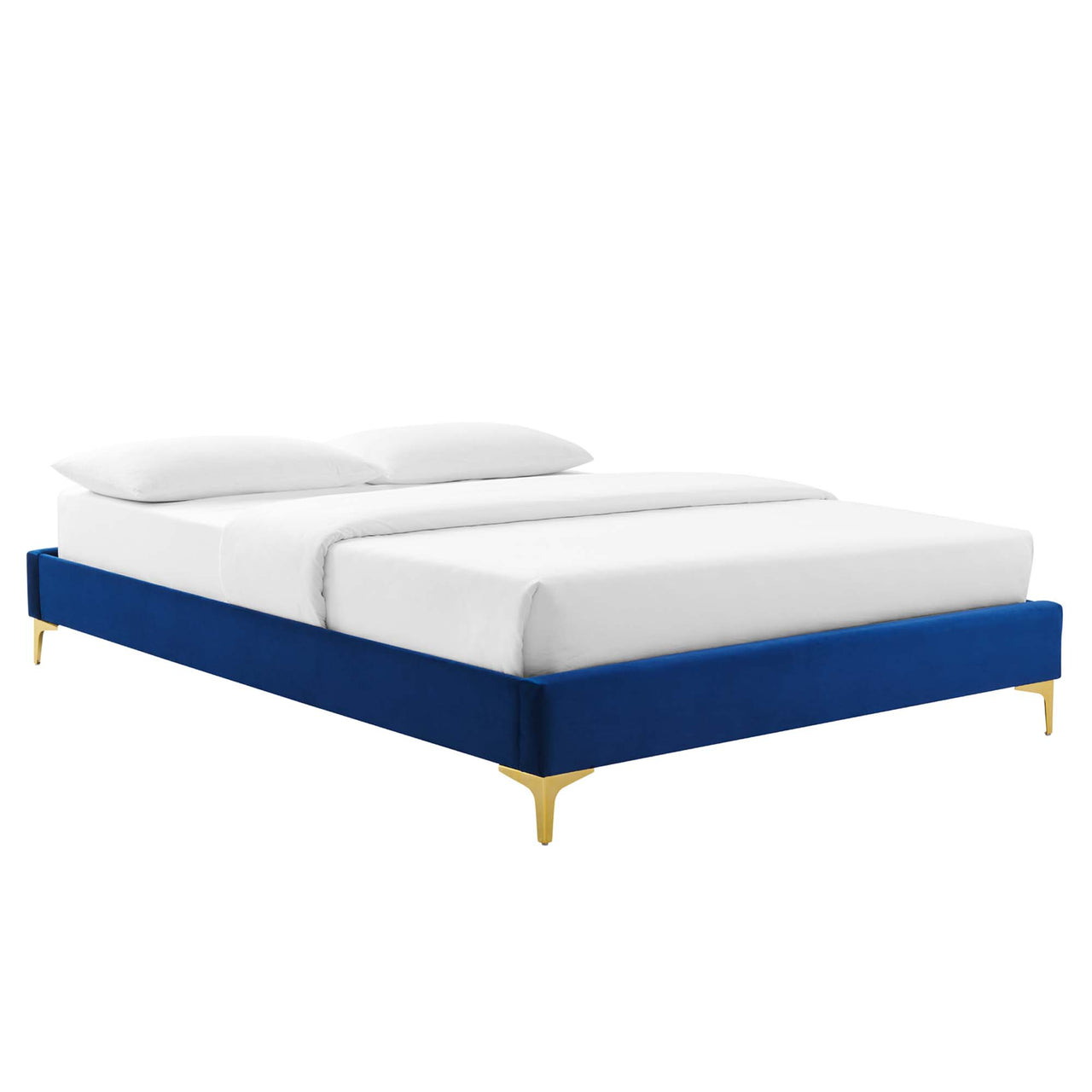 Valour Velvet Twin Bed Frame, Navy