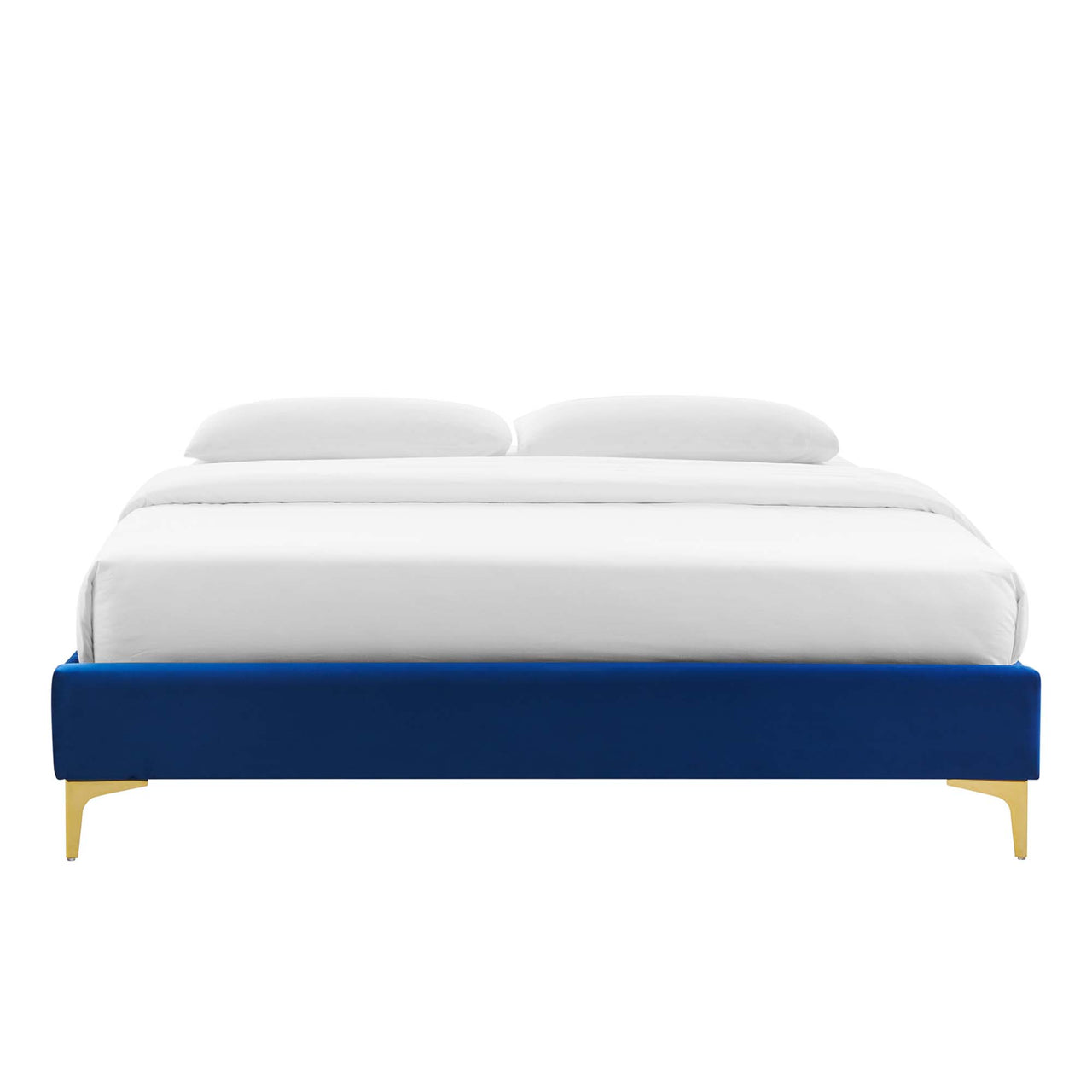 Valour Velvet Twin Bed Frame, Navy