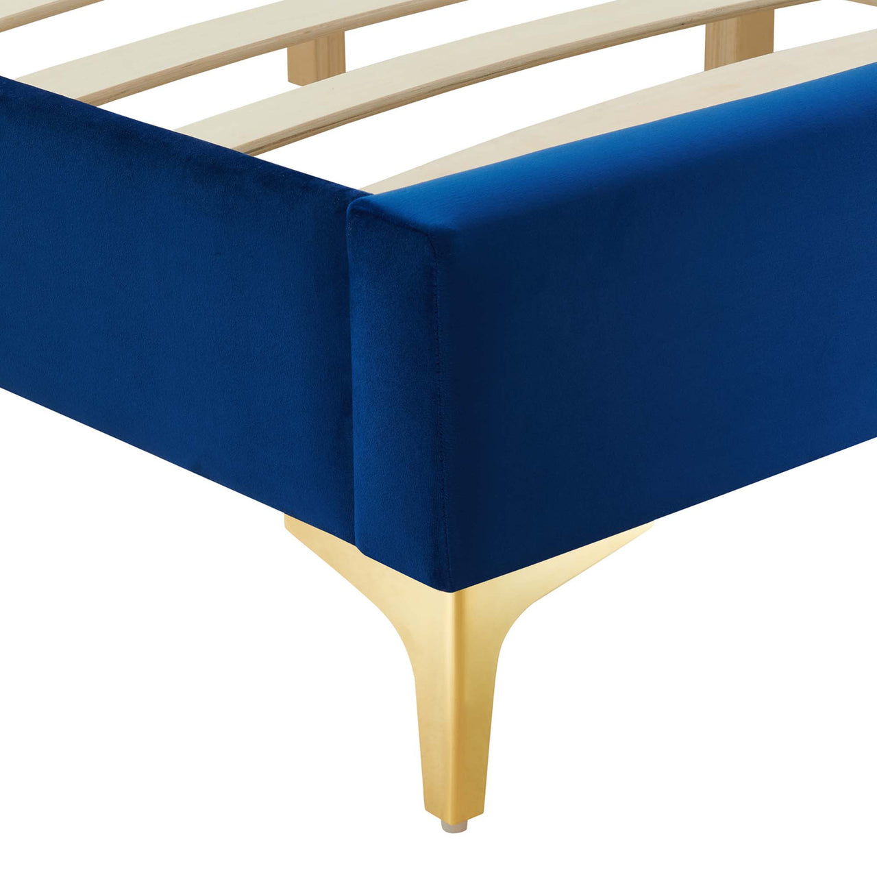 Valour Velvet Twin Bed Frame, Navy