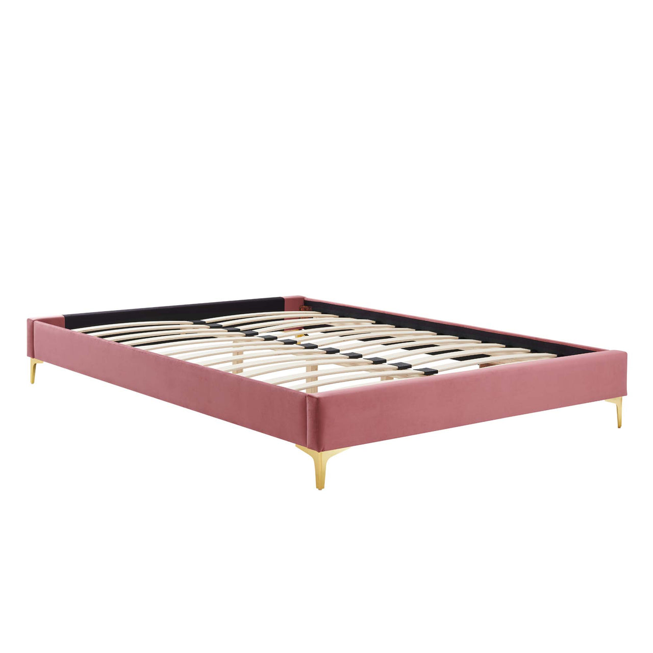 Valour Velvet Full Bed Frame, Dusty Rose
