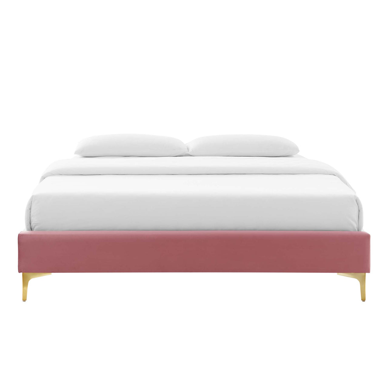 Valour Velvet Full Bed Frame, Dusty Rose