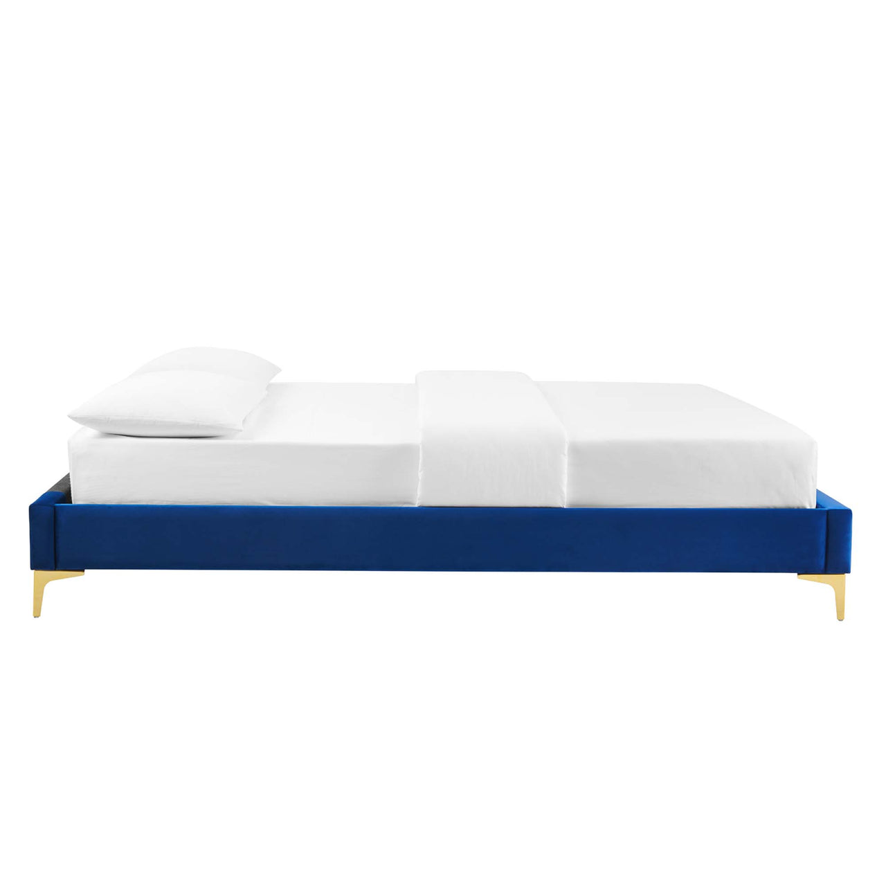 Valour Velvet Full Bed Frame, Navy