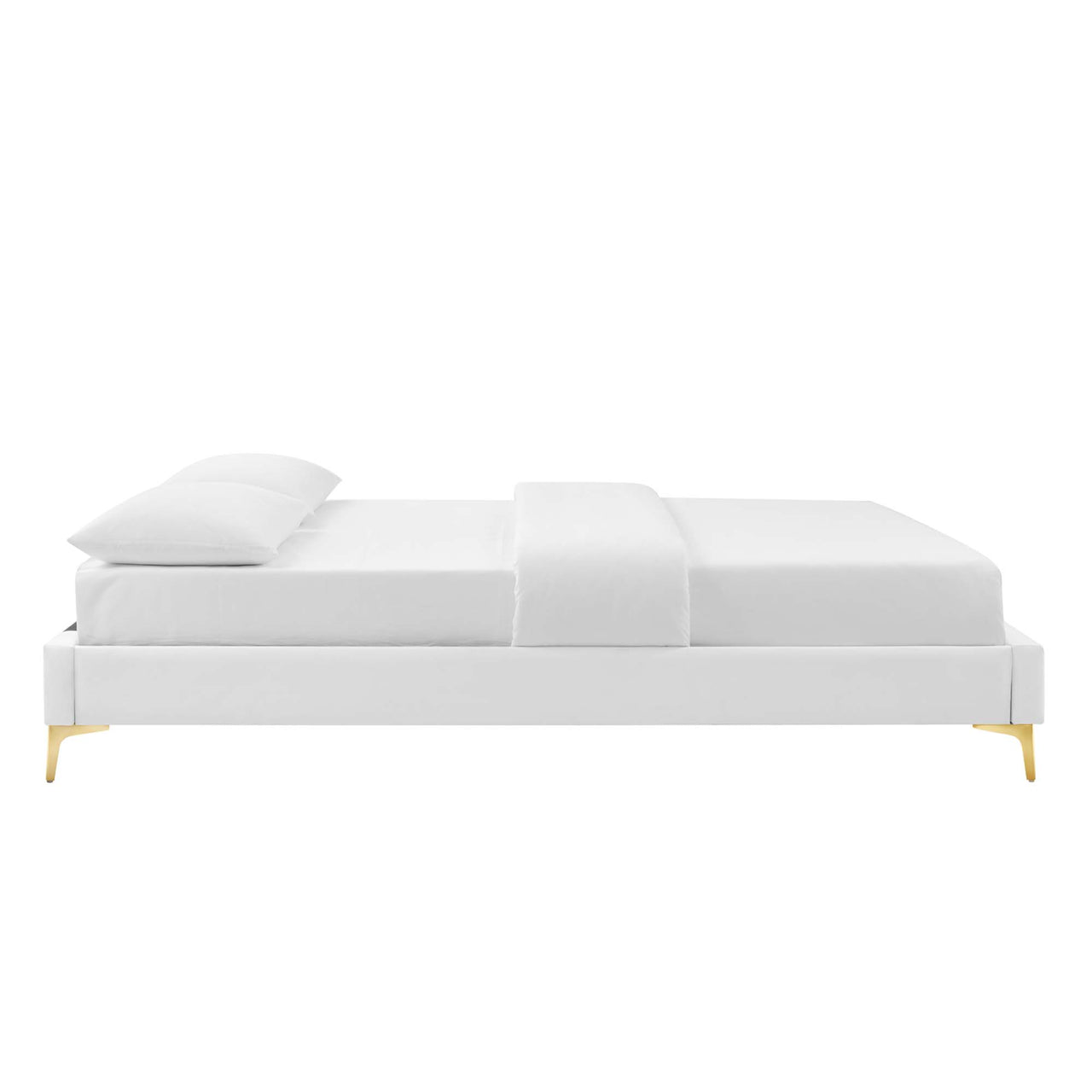Valour Velvet Full Bed Frame, White