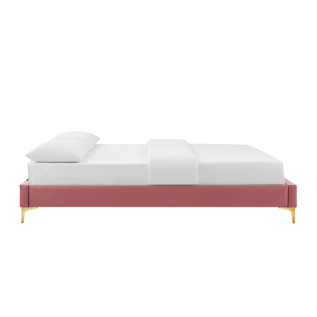 Valour Velvet King Bed Frame, Dusty Rose