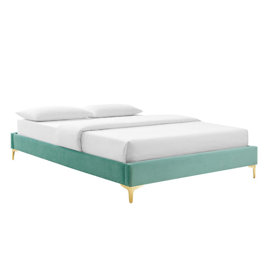 Valour Velvet King Bed Frame, Mint