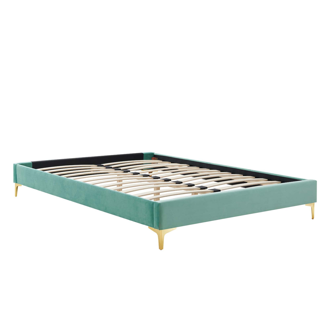 Valour Velvet King Bed Frame, Mint