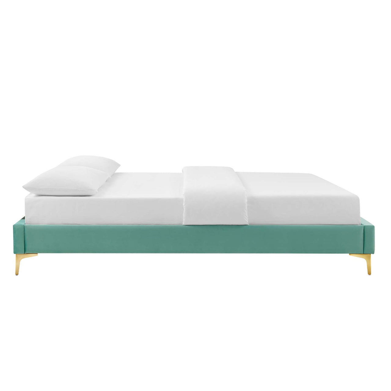 Valour Velvet King Bed Frame, Mint