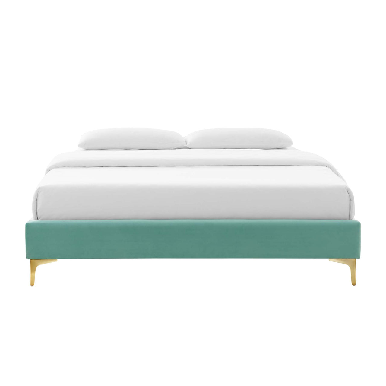 Valour Velvet King Bed Frame, Mint