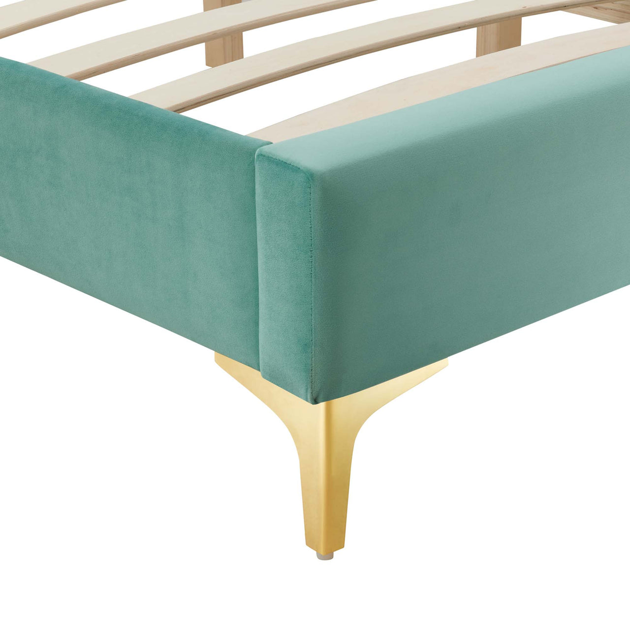 Valour Velvet King Bed Frame, Mint
