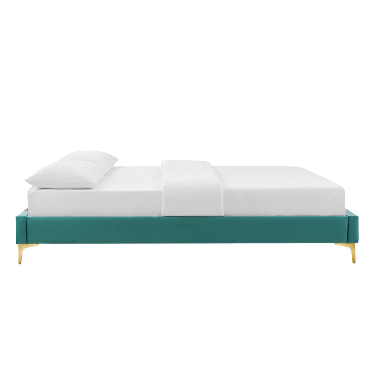 Valour Velvet King Bed Frame, Teal
