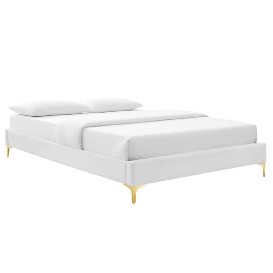 Valour Velvet King Bed Frame, White