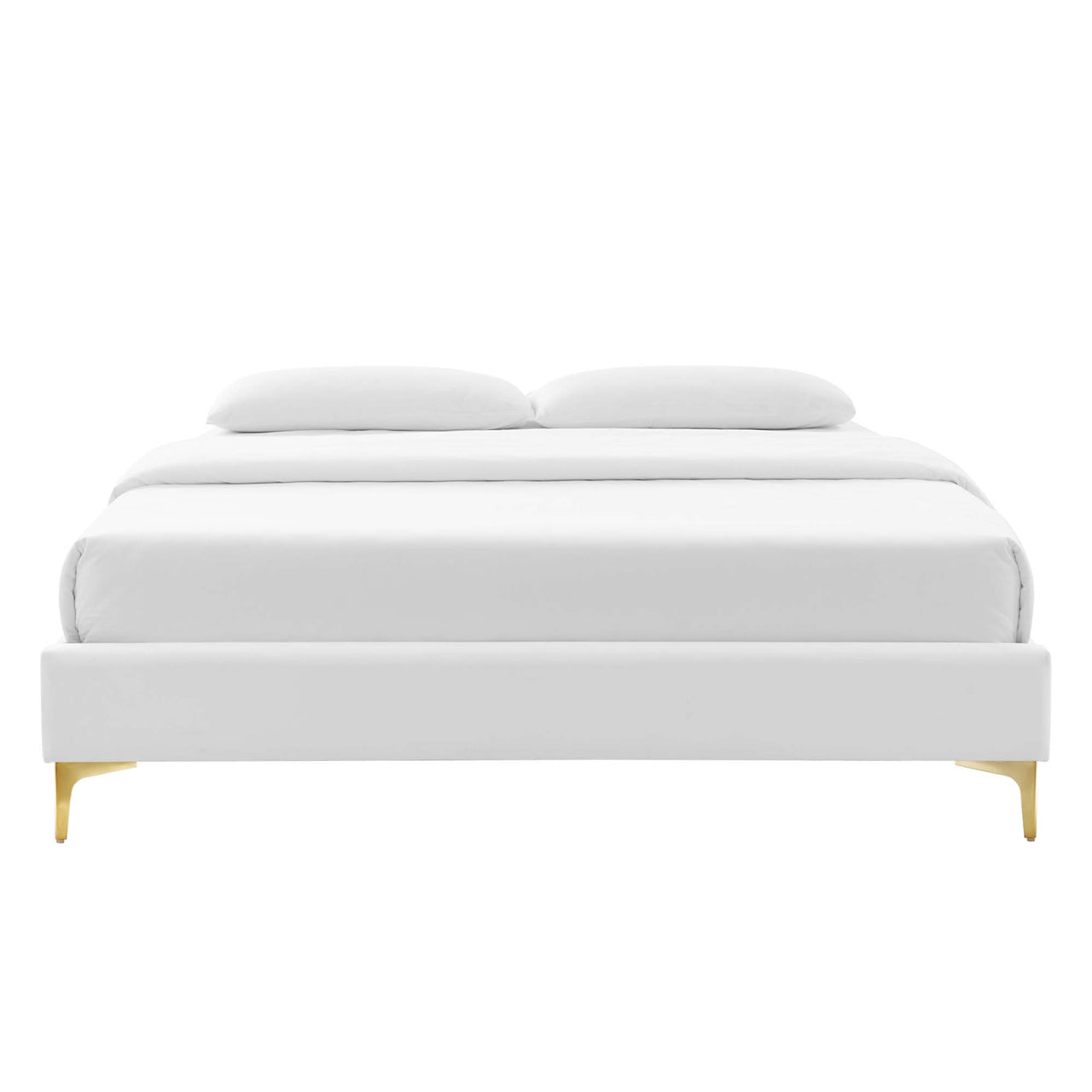 Valour Velvet King Bed Frame, White