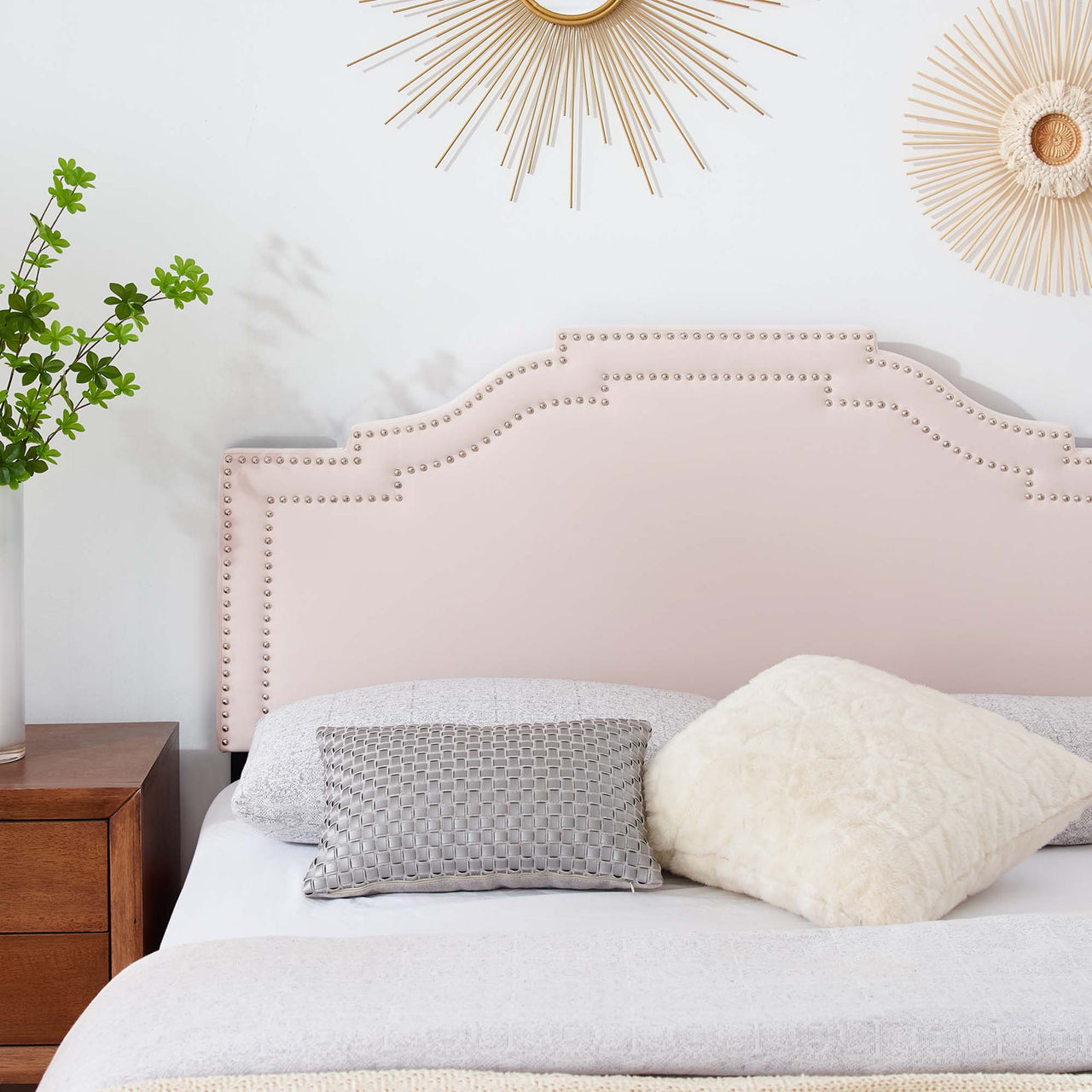 Sevoria Velvet King | California King Headboard, Pink