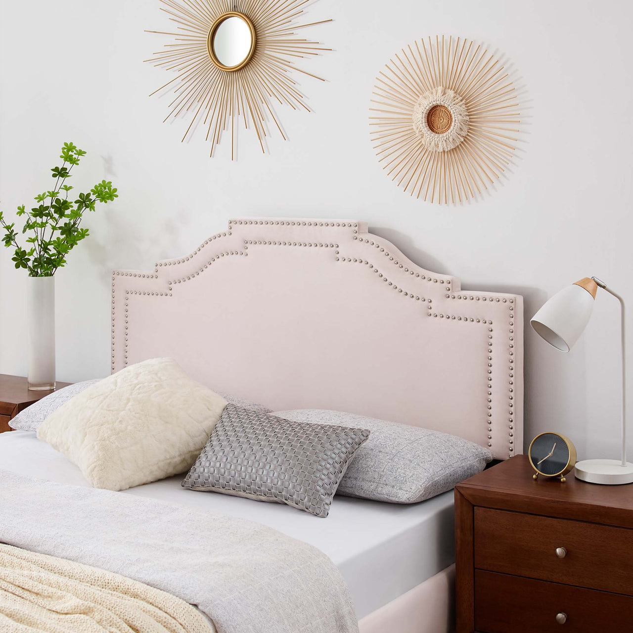 Sevoria Velvet King | California King Headboard, Pink