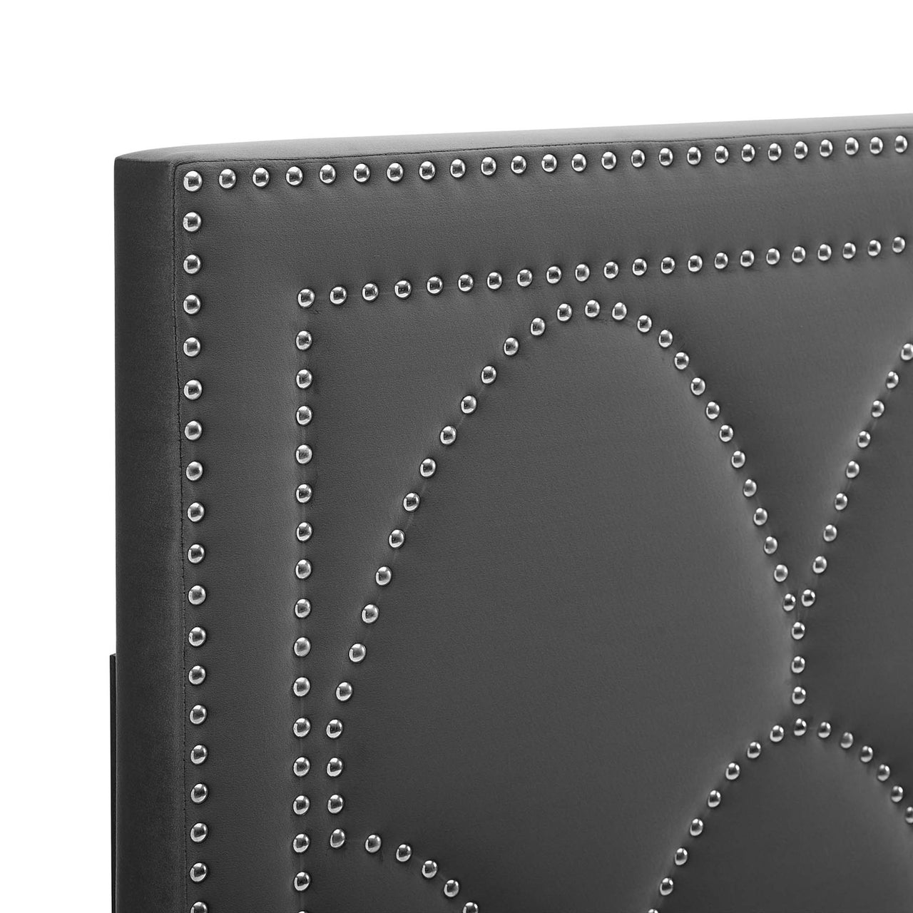 Amphitrite Upholstered Velvet Twin Headboard, Charcoal