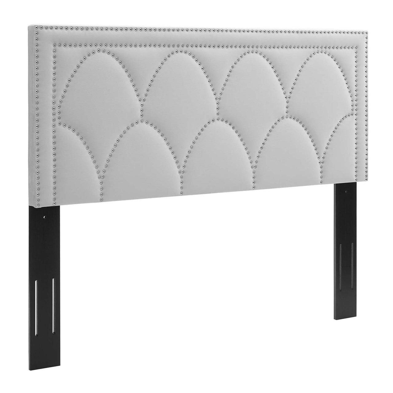 Amphitrite Upholstered Velvet Twin Headboard, Light Gray