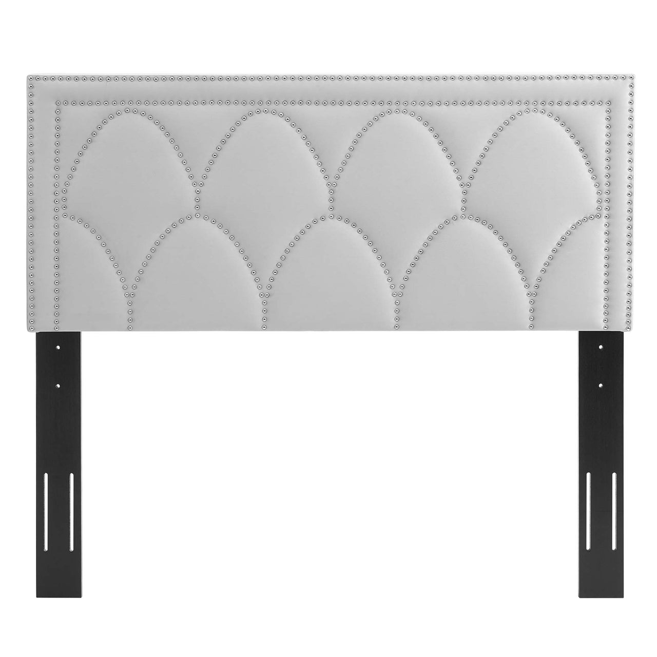 Amphitrite Upholstered Velvet Twin Headboard, Light Gray