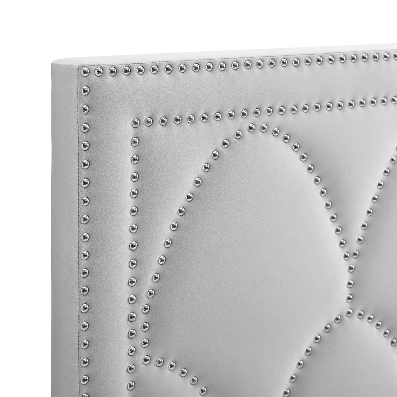 Amphitrite Upholstered Velvet Twin Headboard, Light Gray