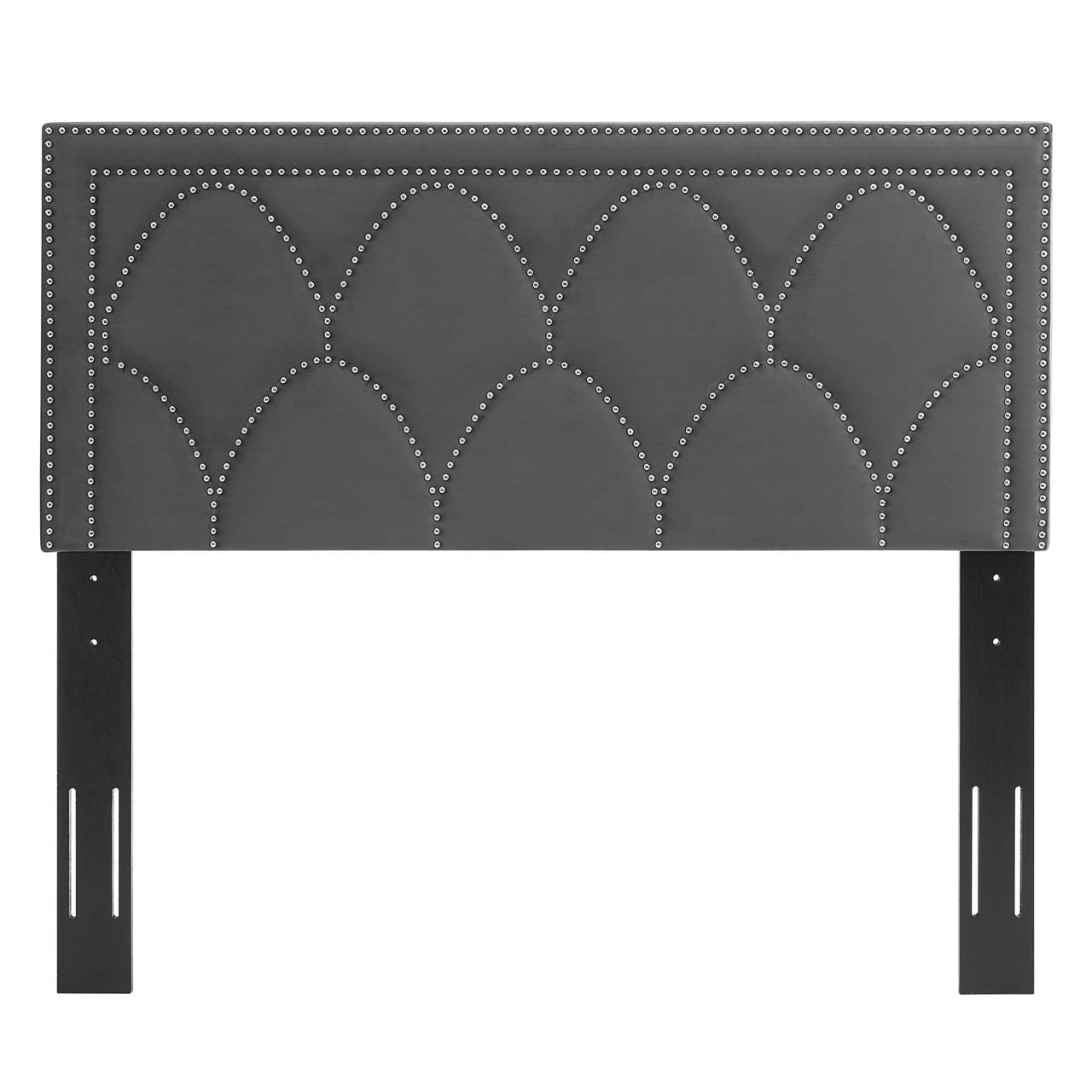 Amphitrite Upholstered Velvet King | California King Headboard, Charcoal